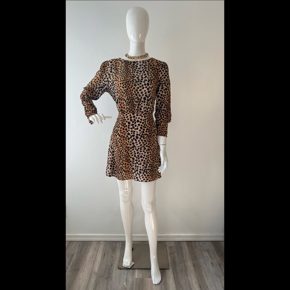 RIXO LONDON Kyla Leopard-print Silk Crepe De Chine Mini Dress - Picture 7 of 13